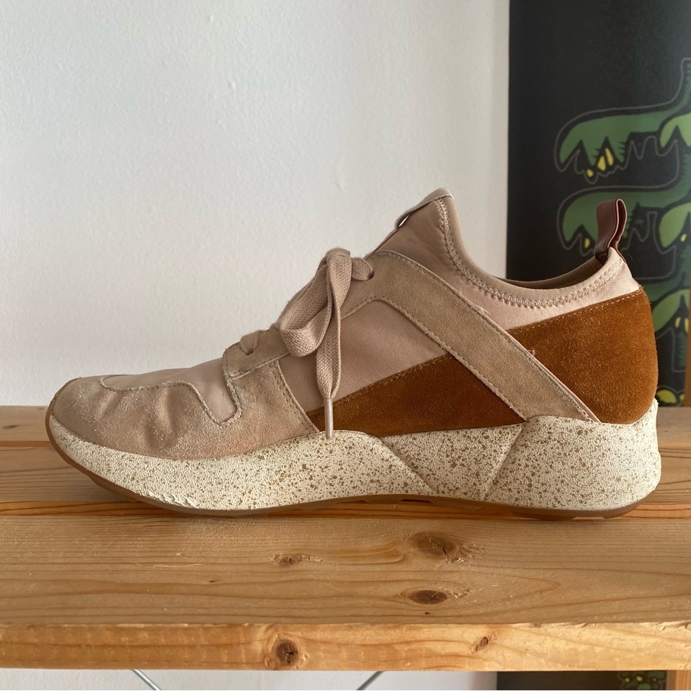 Vince Galvin Tan Pink Leather Suede Sneakers 8 - Picture 12 of 15
